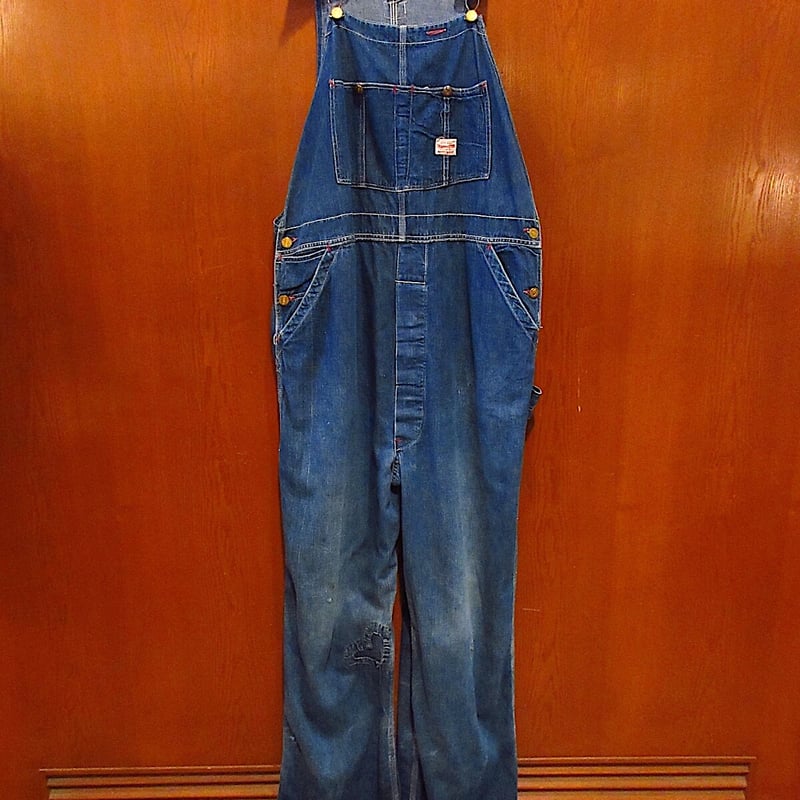 ビンテージ50's○COWDENデニムオーバーオール実寸W108cm ビンテージ50's○COWDENデニムオーバーオール実寸W108cm