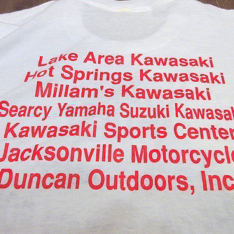ビンテージ80s○KAWASAKIプリントTシャツ白○230928j2-m-tsh-ot