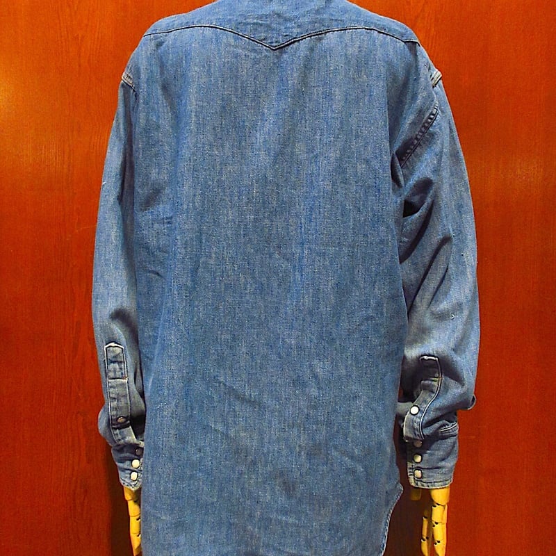 ビンテージ60's○Wrangler 27MWデニムウエスタンシャツsize 16 1 ビンテージ60's○Wrangler 27MWデニムウエスタンシャツsize 16 1