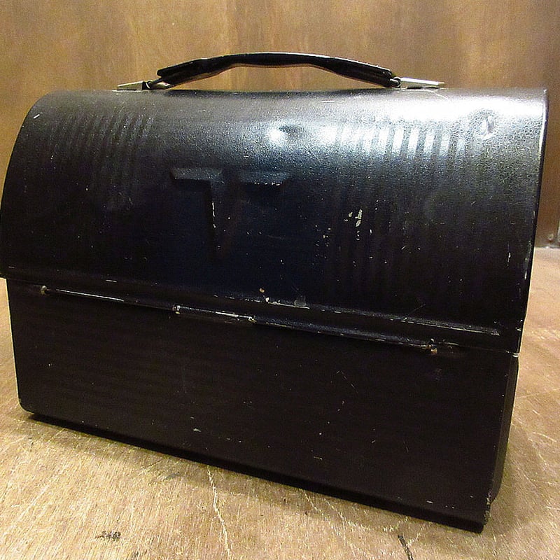 ビンテージ○Thermosメタルランチボックス黒○210411n5-bxs サーモス