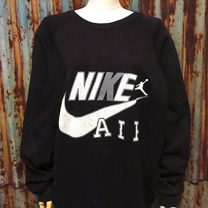 ビンテージ90's○NIKE AIRラグランスウェット黒size XL○251227j5-m-