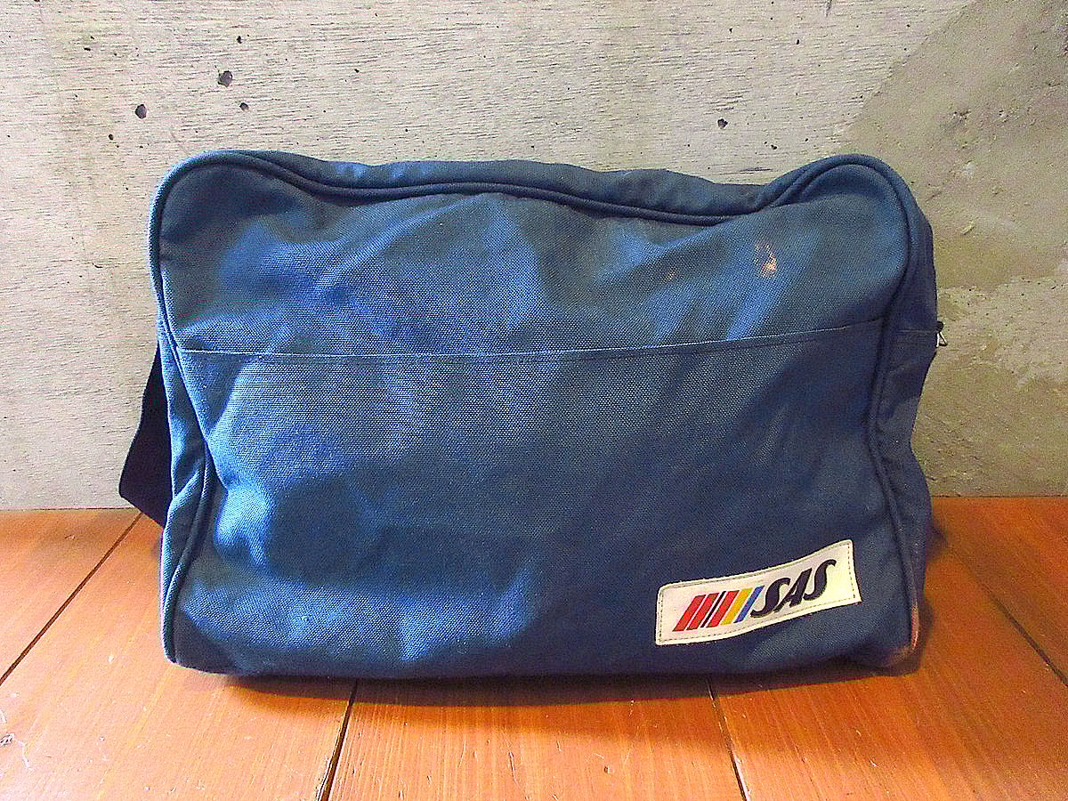 ビンテージ90○スカンジナビア航空ナイロンショルダーバッグ紺