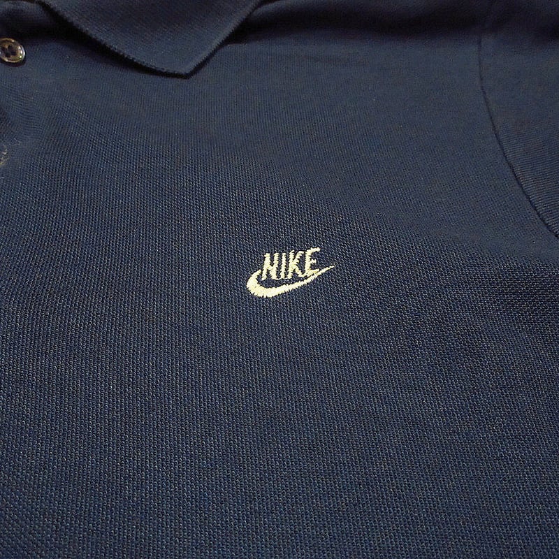 ビンテージ70's○NIKEオレンジスウォッシュポロシャツ紺