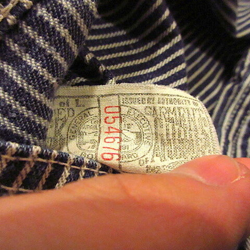 Lee ヒッコリー オーバーオール 50s ヴィンテージ S2995 ビンテージ50's○LeeヒッコリーストライプオーバーオールW110cm