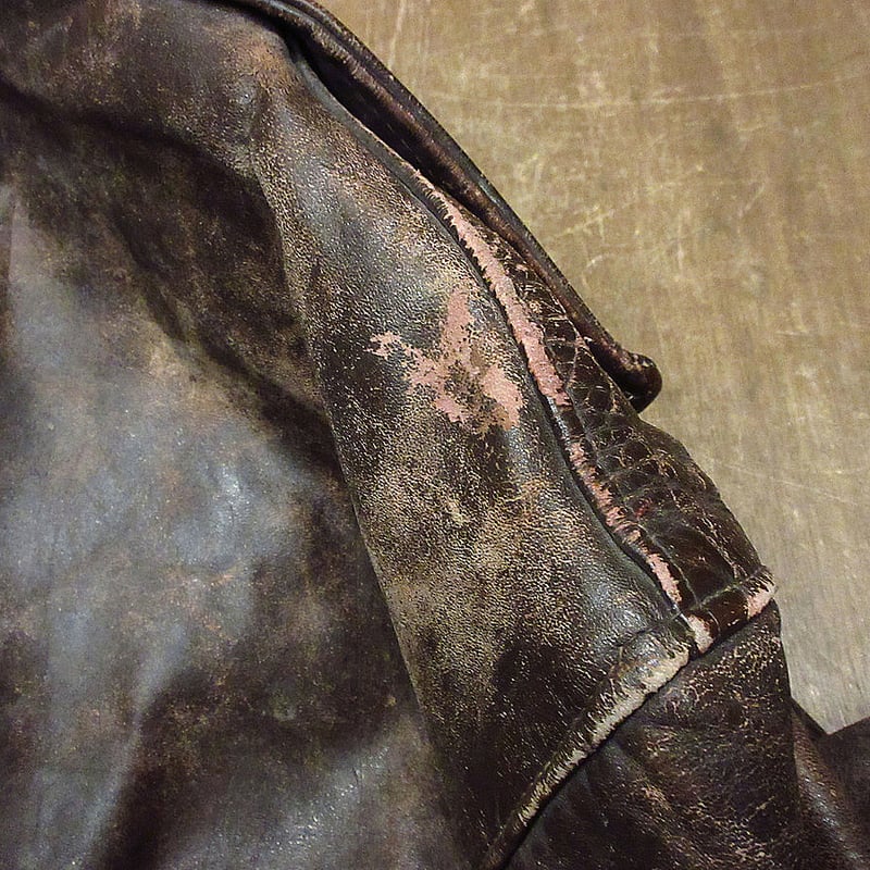 【ビンテージ】レザーカーコート カウハイド Lサイズ ジップアップ ブラウン ビンテージ30's40's○ジップアップレザーカーコート茶○240202i2-m-jk