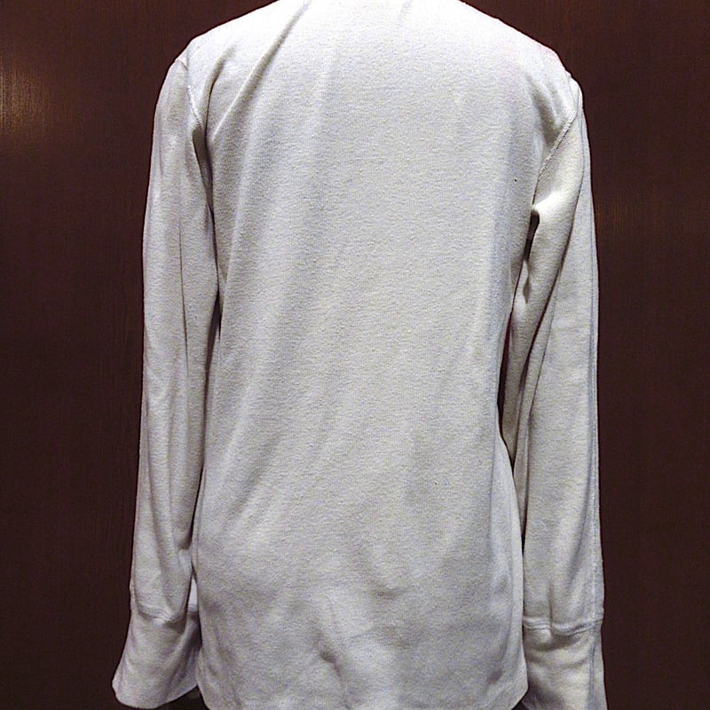ビンテージ60's○ミリタリーヘンリーネックアンダーシャツ生成りsize S