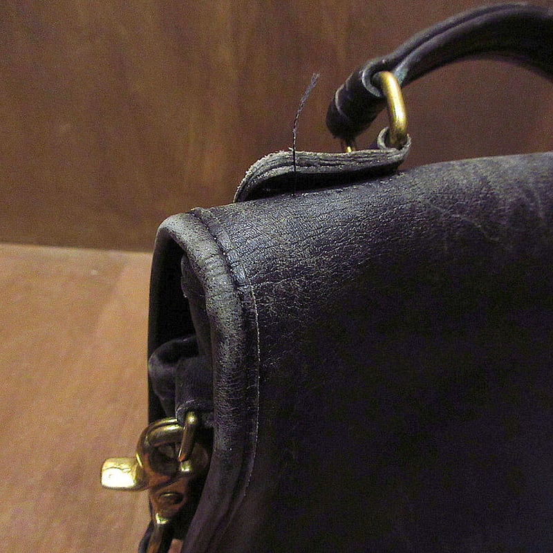 ビンテージ○オールドコーチ2WAYレザーショルダーバッグ黒○220107s7