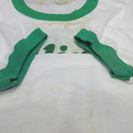ビンテージ80’s●DEADSTOCK NewportプリントリンガーTシャツsize M●240627j2-m-tsh-ot古着1980sデッドストック企業モノ