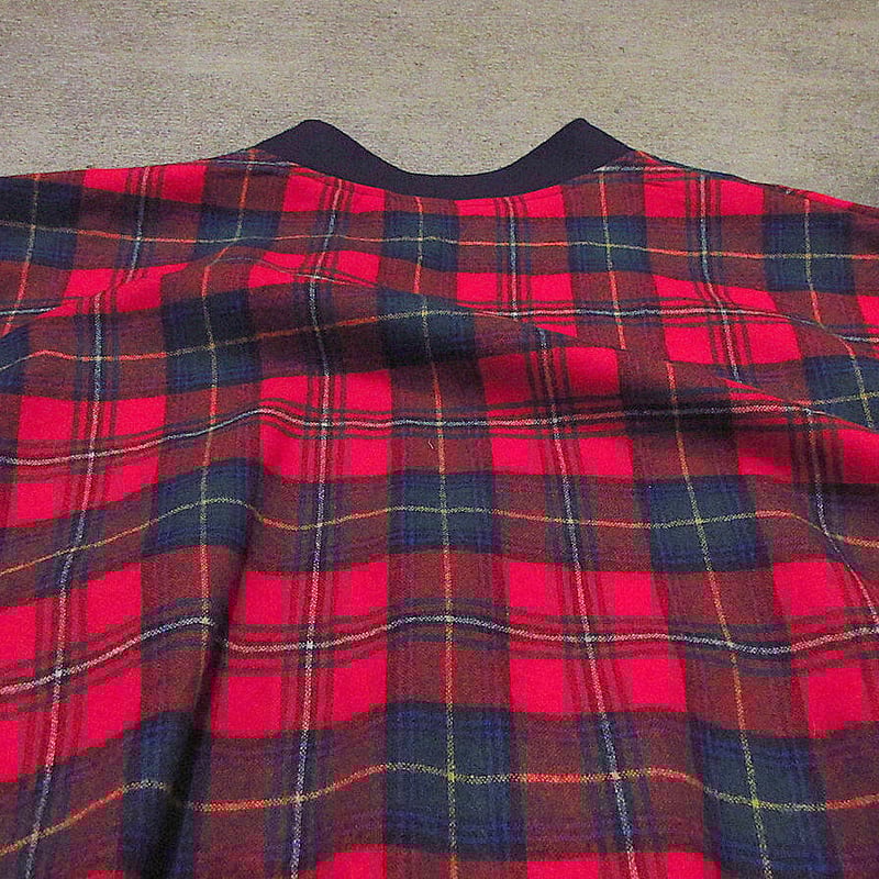 ビンテージ○PENDOLETONウール赤チェックカーディガンsize L○221025m6