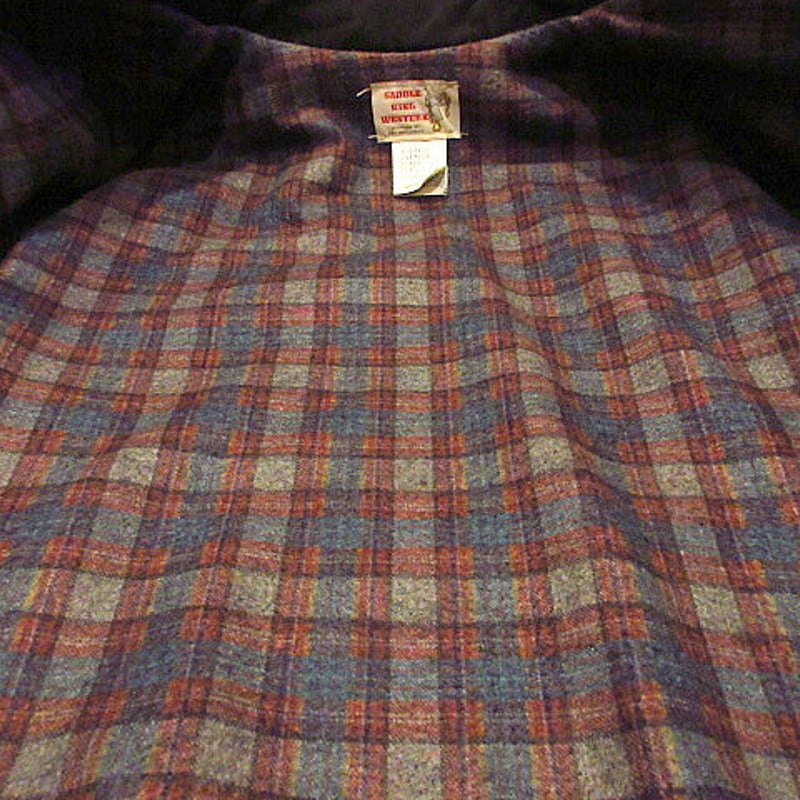ビンテージ80's○DEADSTOCK SADDLE KING WESTERN裏地ブランケット