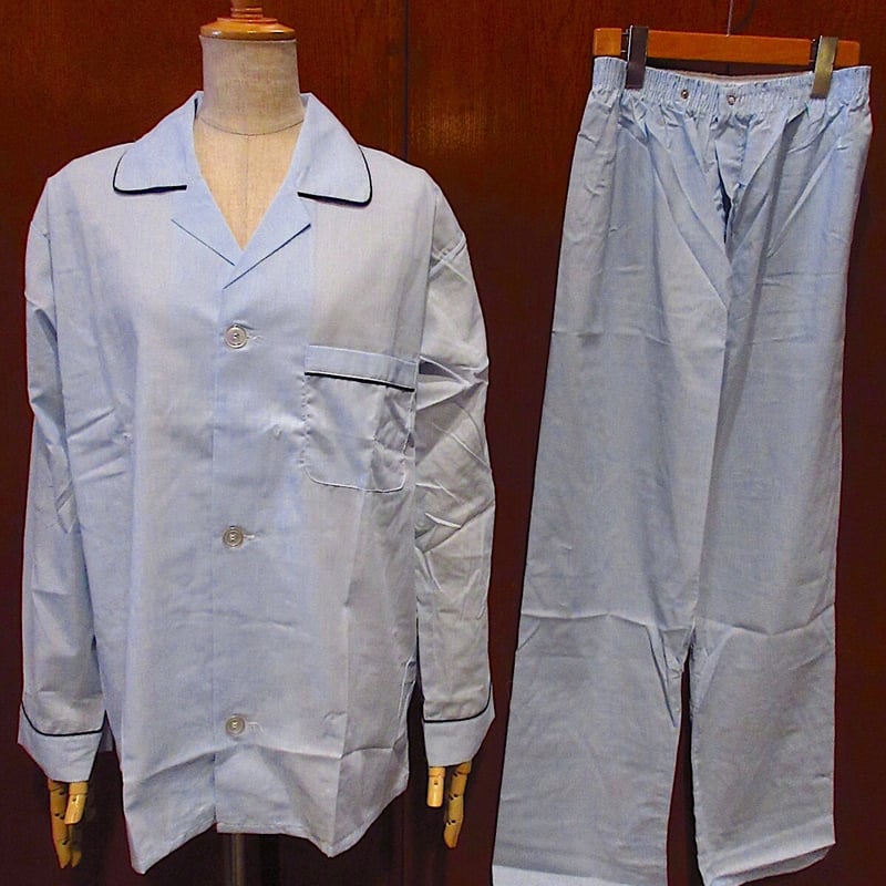 70s McKENZIE パジャマシャツ オープンカラー ヴィンテージ ビンテージ70's○DEADSTOCK McKENZIEパジャマセット水色size A○230