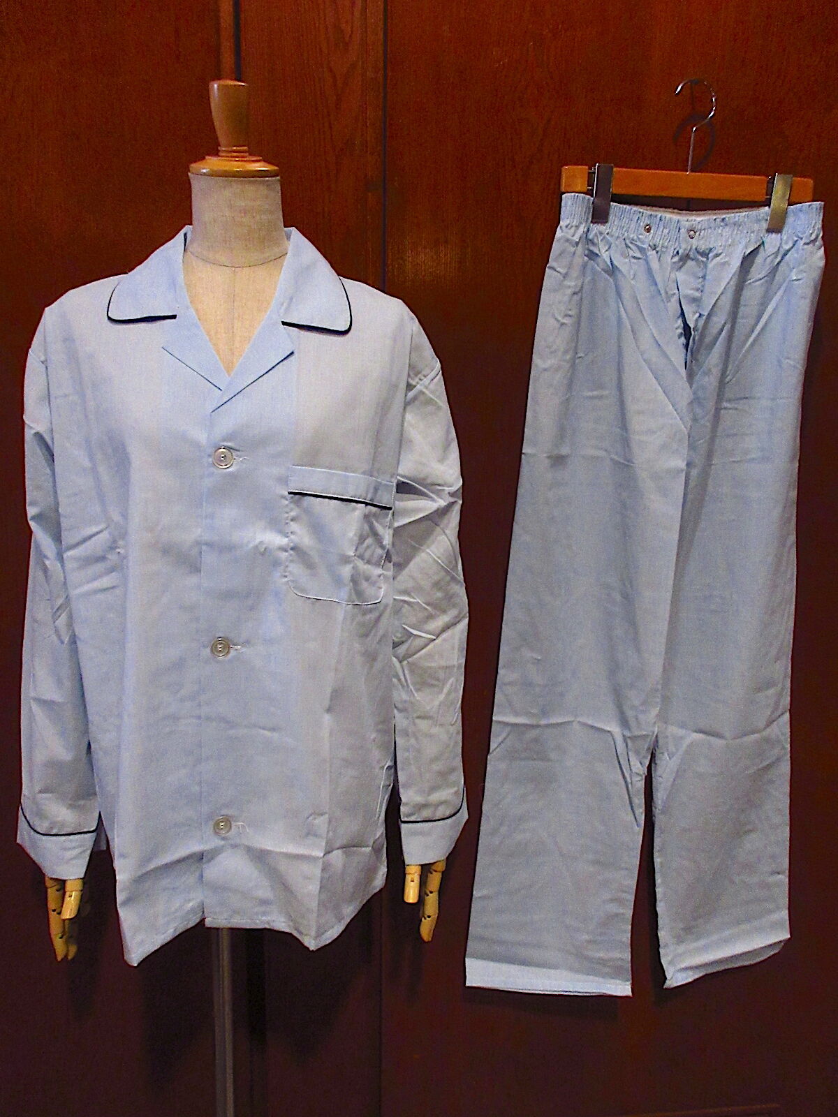 70s McKENZIE パジャマシャツ オープンカラー ヴィンテージ ビンテージ70's○DEADSTOCK McKENZIEパジャマセット水色size A○230
