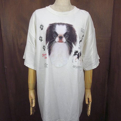 ビンテージ90’s●アニマルプリントTシャツ白size XL●230415j5-m-tsh-ot古着1990sドッグプリント犬タルテックス