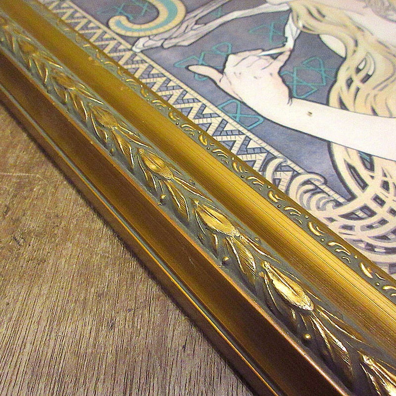 ビンテージ○ミュシャJOB額入りアートポスター○220810k4-pst