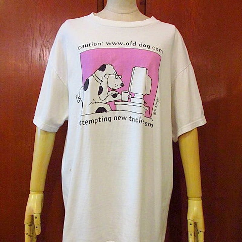 ビンテージ90's○old dog.com ポップアートプリントTシャツ Size L○200...