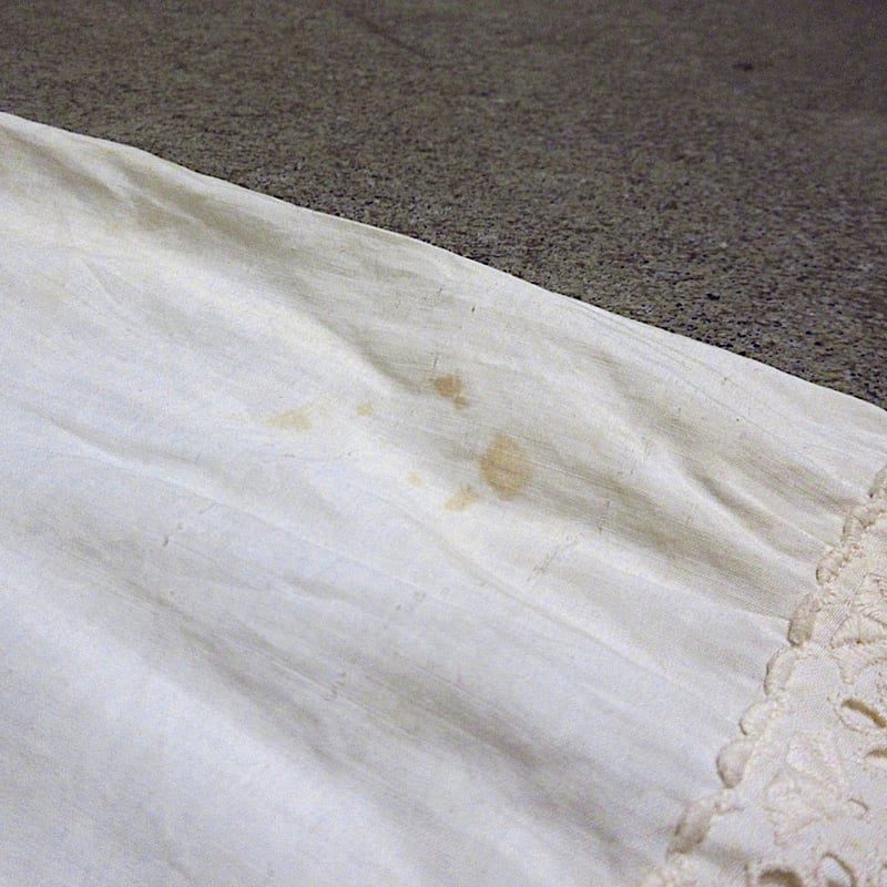 ビンテージ~20's○レース刺繍柄コットンキャミソールワンピース白×生成