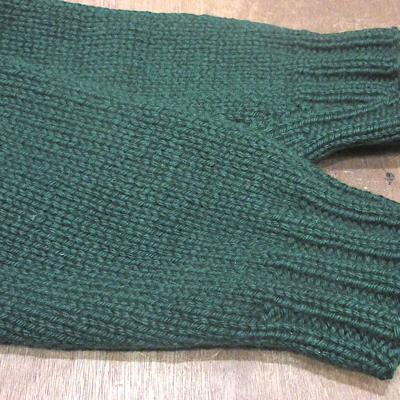 ビンテージ60's○ショールカラーアーガイル柄ウールカウチン緑×白