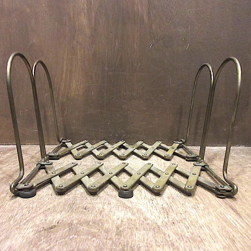 90s vintage パンチングメタルのブックスタンド付き テーブル 90s