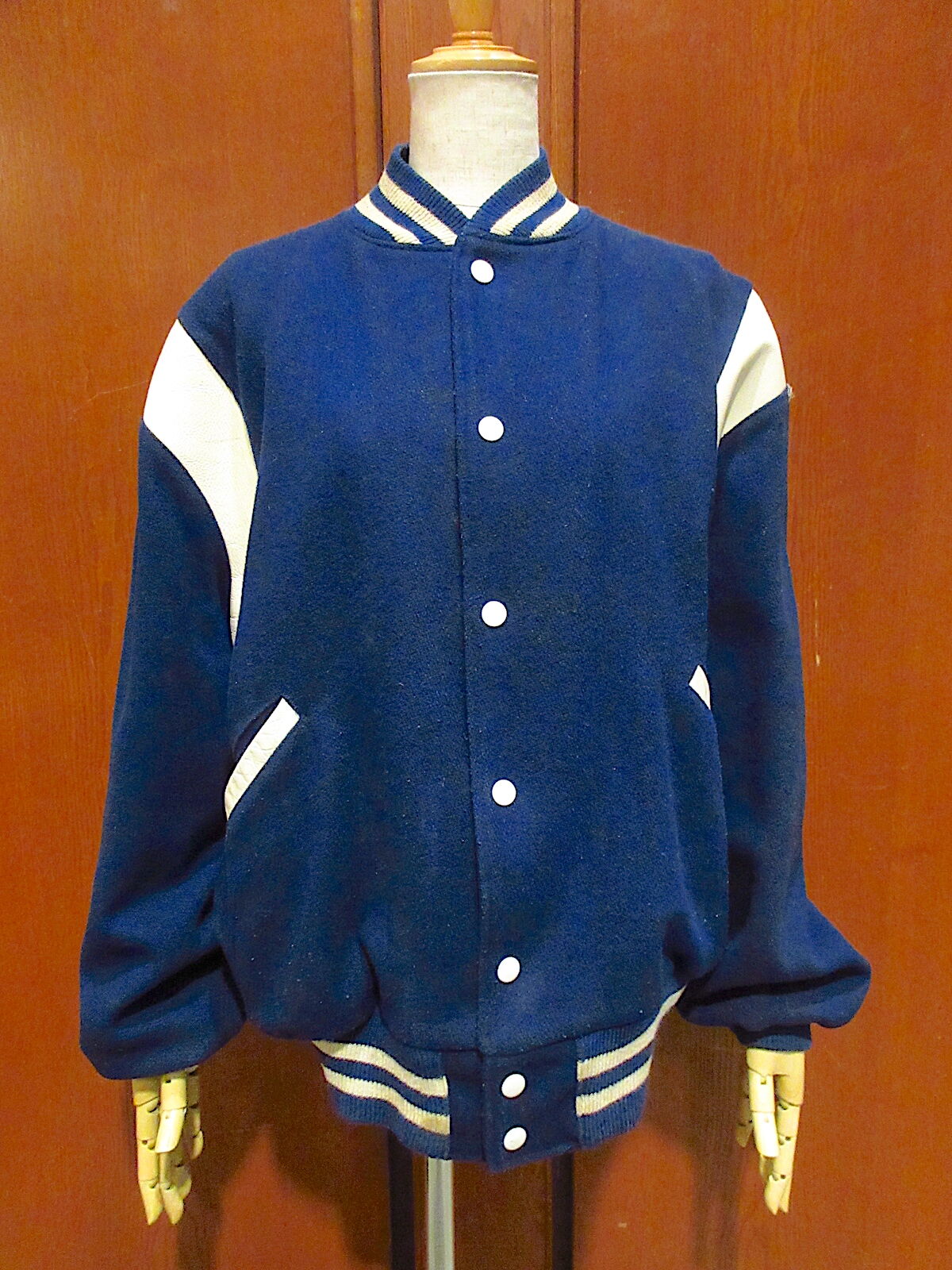 ビンテージ50's○BUTWINウールスタジアムジャケット紺size 46