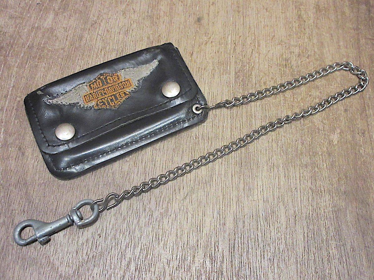 ビンテージ○HARLEY-DAVIDSONレザーバイカーズウォレット○260408z2-wlt