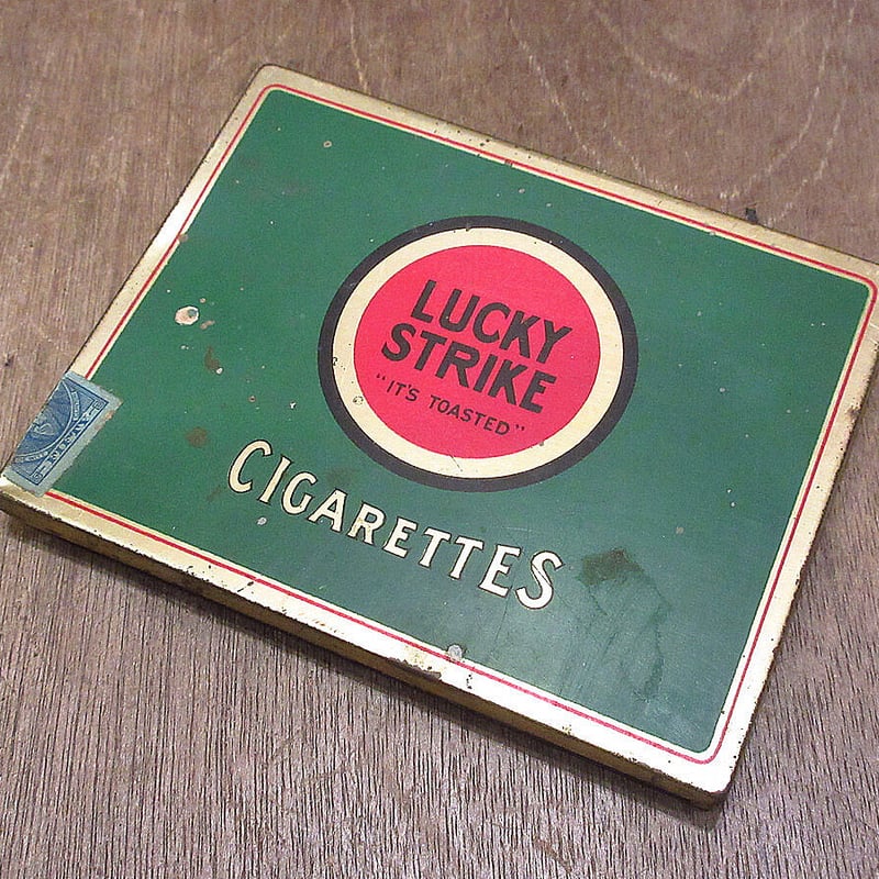 ビンテージ~50's○LUCKY STRIKEメタルシガレットケースA○210404n7-bx