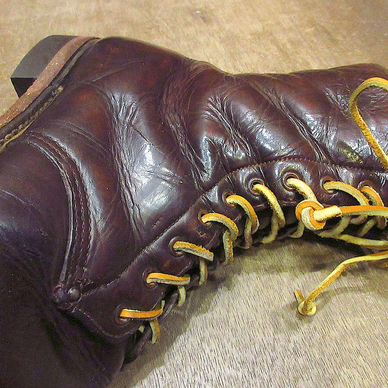ビンテージ50's60's○Battle Axe Shoesレザーワークブーツ茶size 11