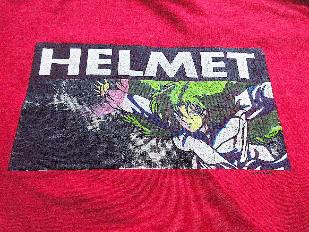 ビンテージ90's○HELMET birdhouse projectsプリントTシャツ赤siz