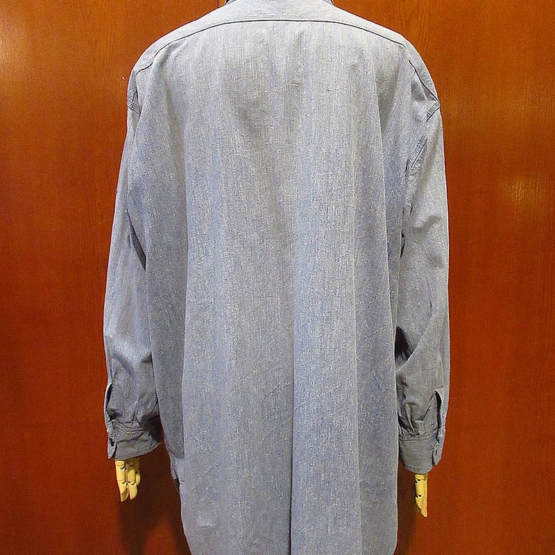 ビンテージ40's○BIG MACマチ付きシャンブレーシャツsize 17