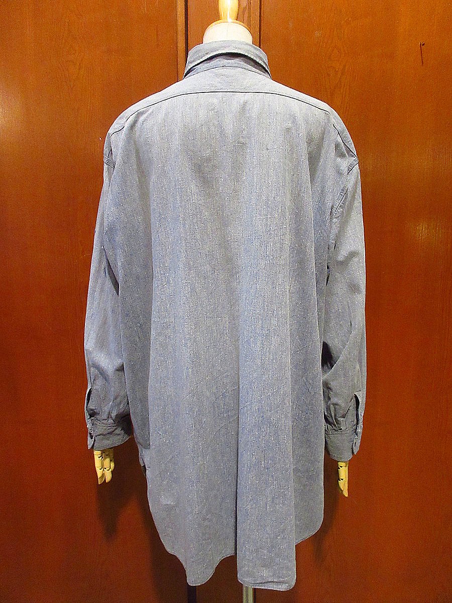 ビンテージ40's○BIG MACマチ付きシャンブレーシャツsize 17 ビンテージ40's○BIG MACマチ付きシャンブレーシャツsize 17