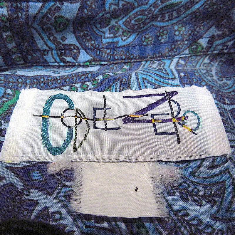 90s VINTAGE PAPIRRON SILK100% 総柄 長袖シャツ シルクシャツ