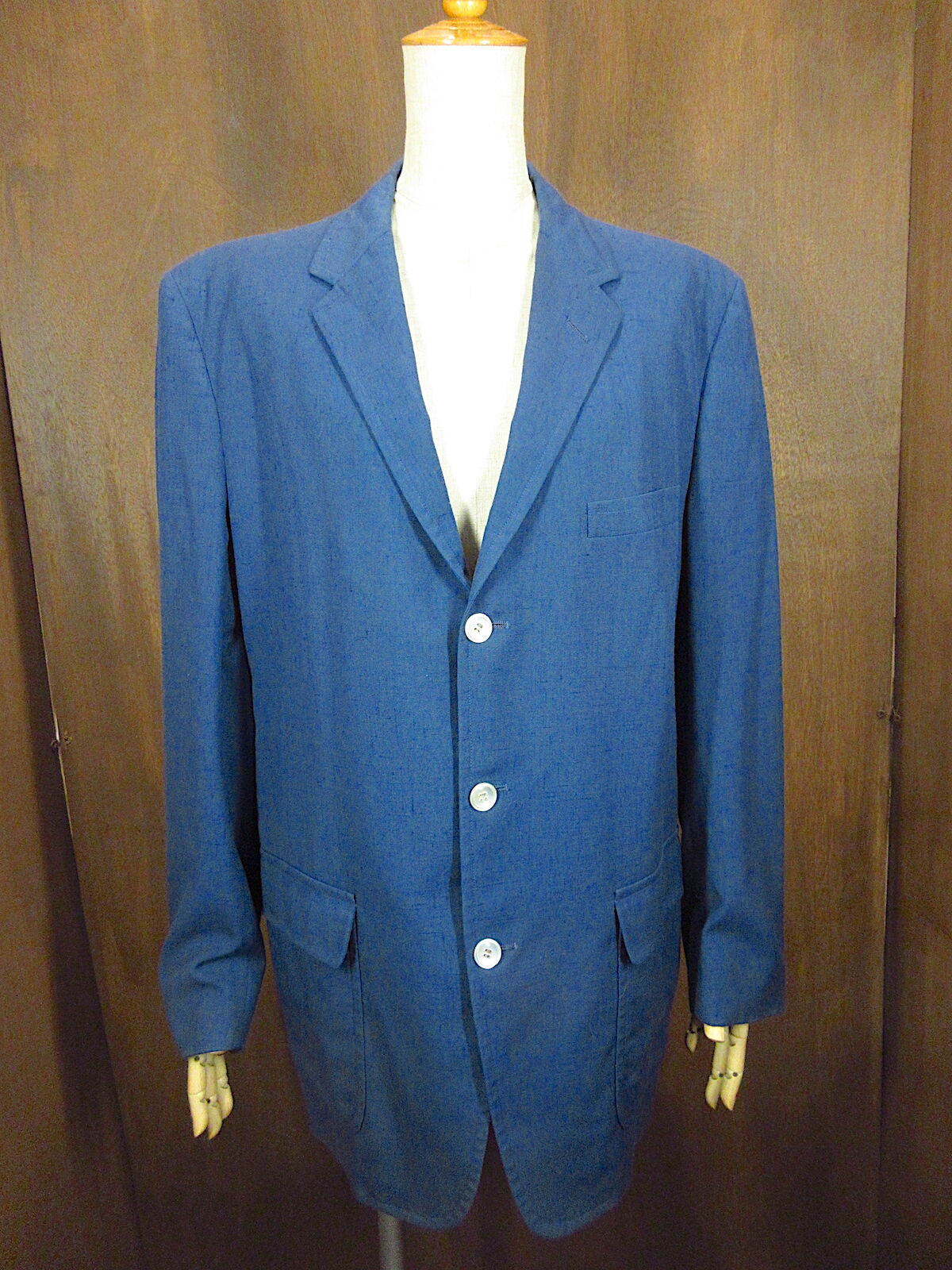 ビンテージ60's○Palm Beachネップ織り3Bテーラードジャケット紺