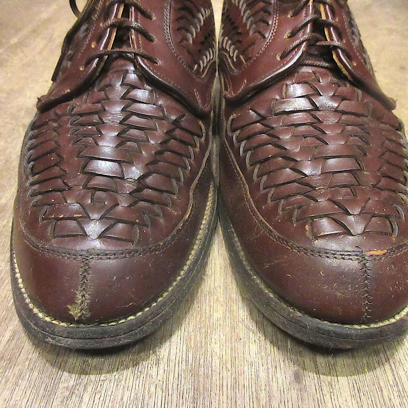 ビンテージ30's40's○KNAPPレザーメッシュシューズ茶size 6 1/2 E○260