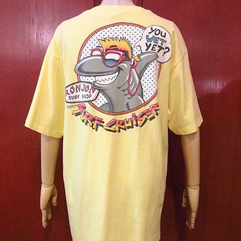 ビンテージ80's○RON JONサーフプリントポケットTシャツ Size L