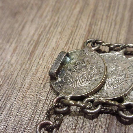 ビンテージ●メキシカンコインブレスレット●240223i5-bngメキシコ硬貨アクセサリー1945年40s