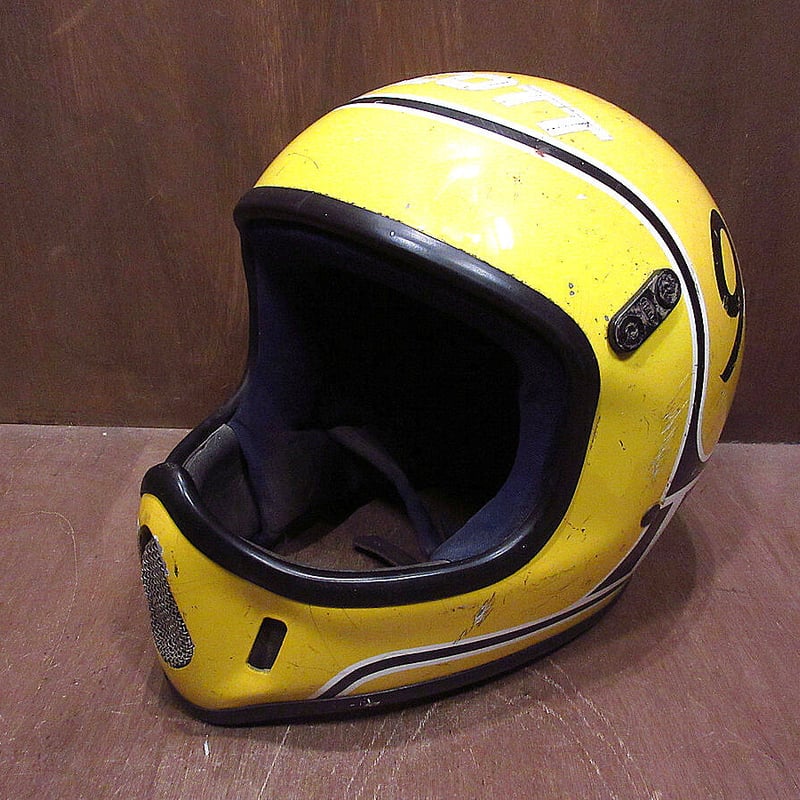ビンテージ80's○BELL MOTO 4 SCOTTオフロードヘルメット黄size 7 1/