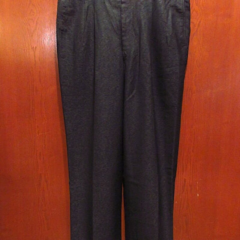 ビンテージ50's○カスリ柄ツータックスラックスW88cm○201228s4-m-pnt