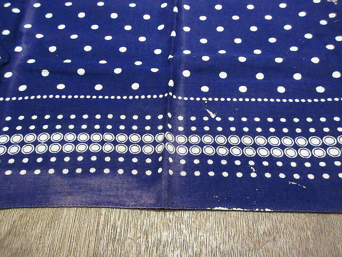 ビンテージ60's○TOWERドット柄コットンバンダナ紺○210420n7-bnd 1960s