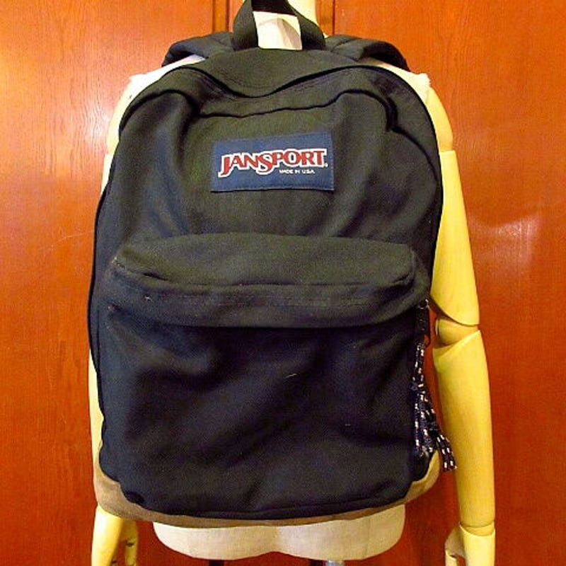 JANSPORT USA製　バックパック スムースレザーボトム ブラック JANSPORT USA製 バックパック スムースレザーボトム ブラック MADE IN