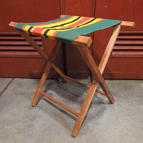 ビンテージ●ストライプアウトドアフォールディングチェアB●230116i8-chr 椅子ウッド木製折りたたみ式