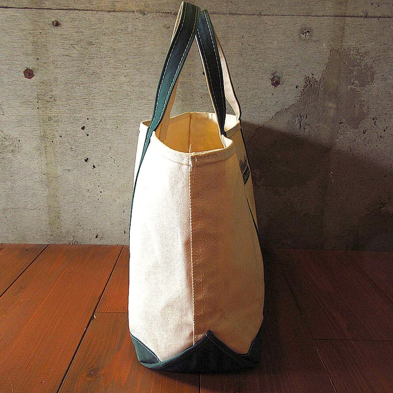 L.L.Bean○OUTBACK刺繍入りキャンバストートバッグ緑×白 XL○230630k2-