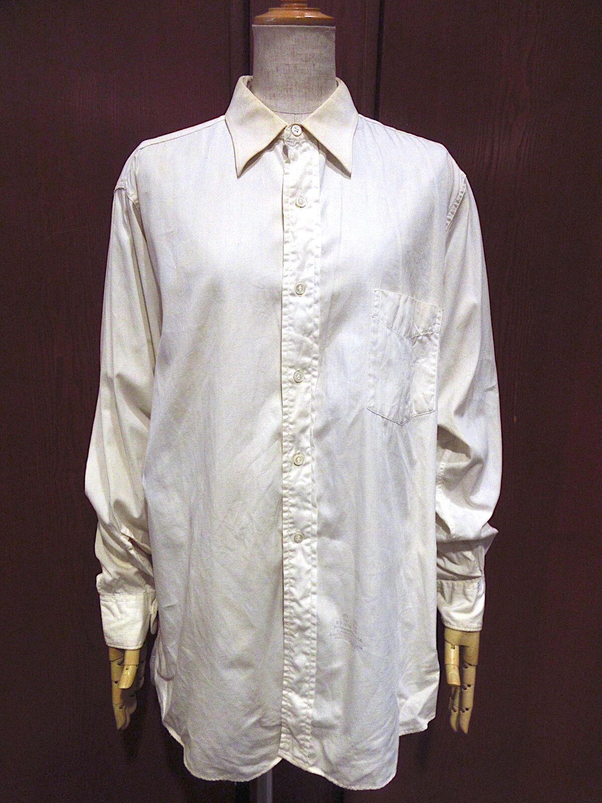 ビンテージ 40s Van Heusen ドレスシャツ マチ付き 1930-40s VAN HEUSEN L/S Dress Shirt / ヴィンテージ マチ付き ドレス