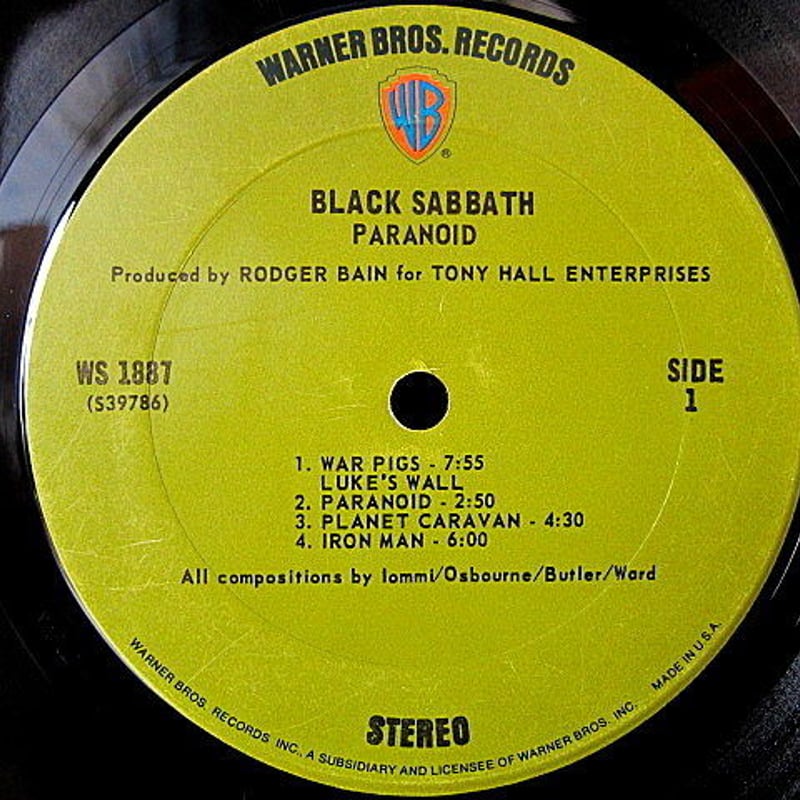 BLACK SABBATH○PARANOID Warner Bros WS 1887○2006