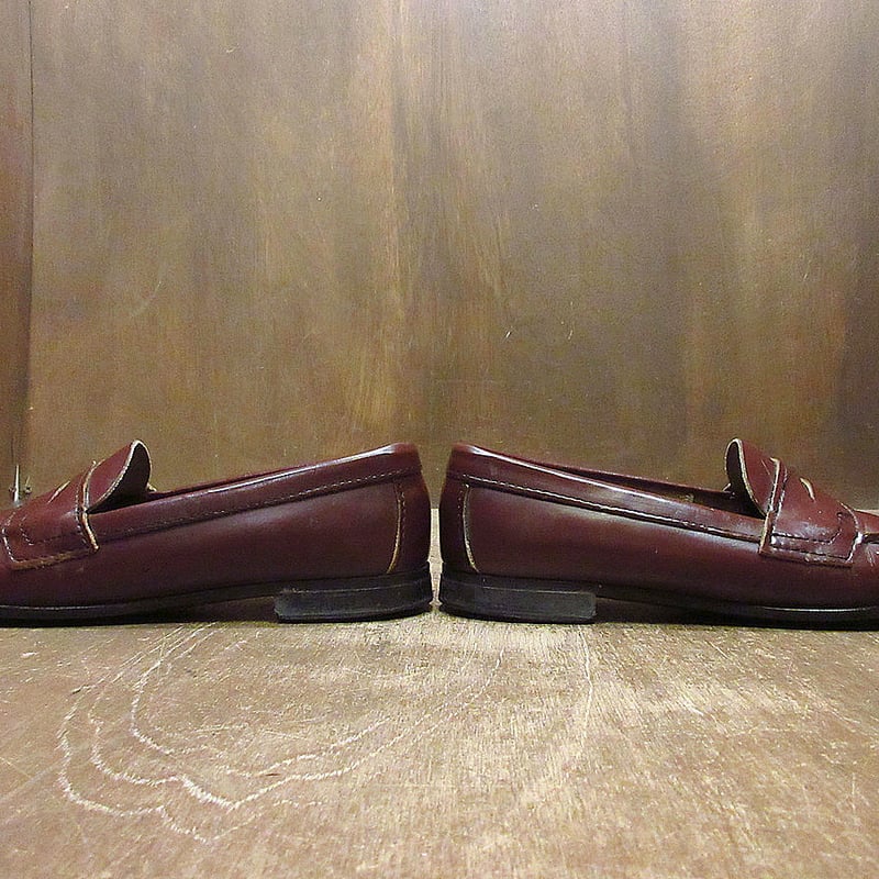 ビンテージ70's80's○レディースペニーローファー赤茶size 7 1/2 M