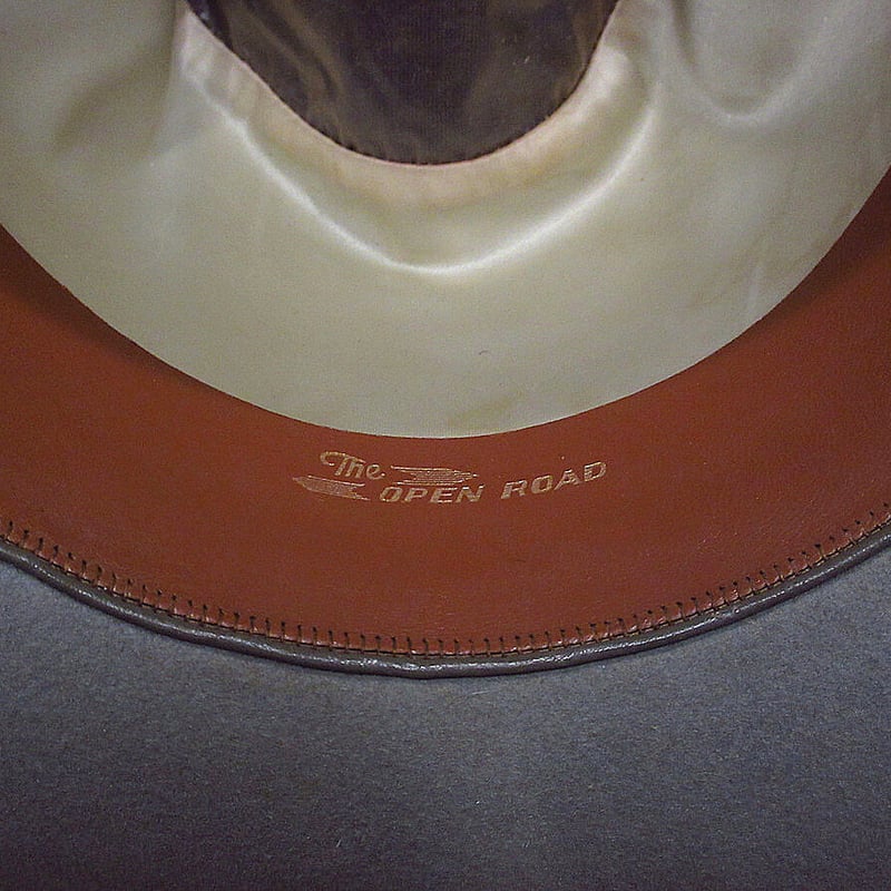 50s ヴィンテージ　STETSON フェドラハット　3/8 ビンテージ50's○STETSON OPEN ROADフェドラハットグレーsize 7