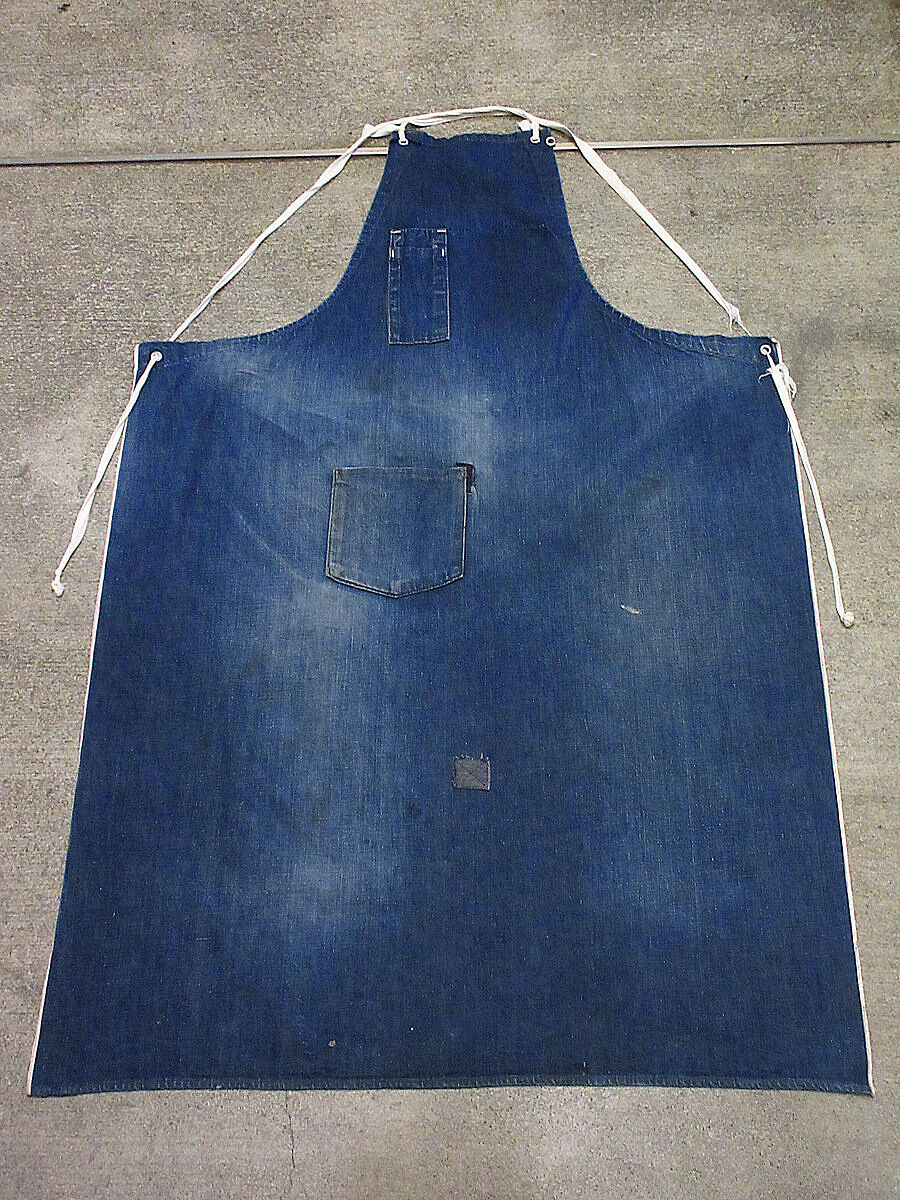 40-50sデニムエプロン 3ポケット付き
