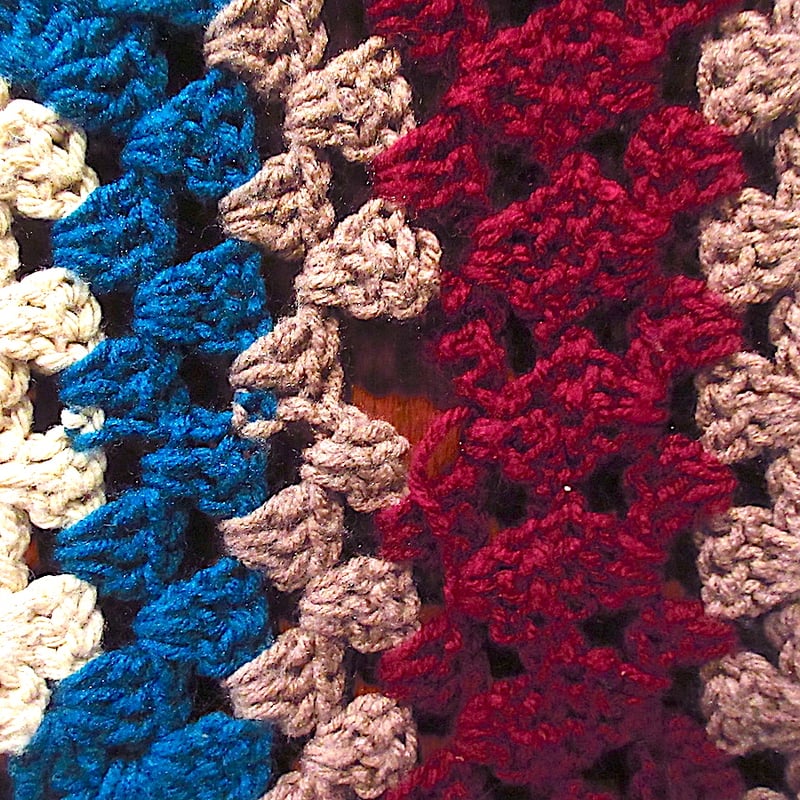 ビンテージ○かぎ針編みブランケットsize約133cm ×約112cm○240216c8-bl