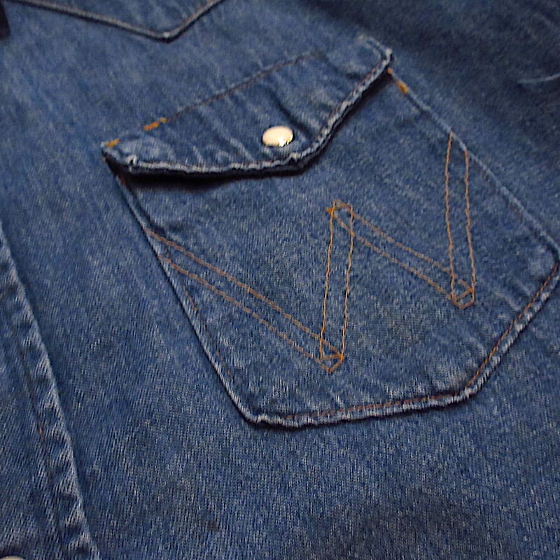 ビンテージ60's○Wrangler 27MWデニムウエスタンシャツsize 16 1