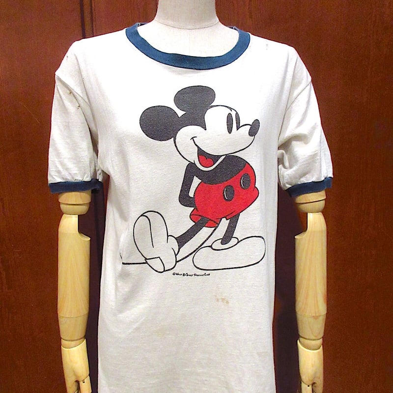 T*T様 ミッキーリンガーTシャツ Lサイズ ヴィンテージ 両面プリント