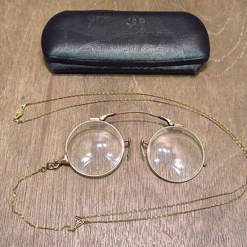 アンティーク　フィンチメガネ　鼻眼鏡　ケース付き アンティーク フィンチメガネ 鼻眼鏡 ケース付き 英国