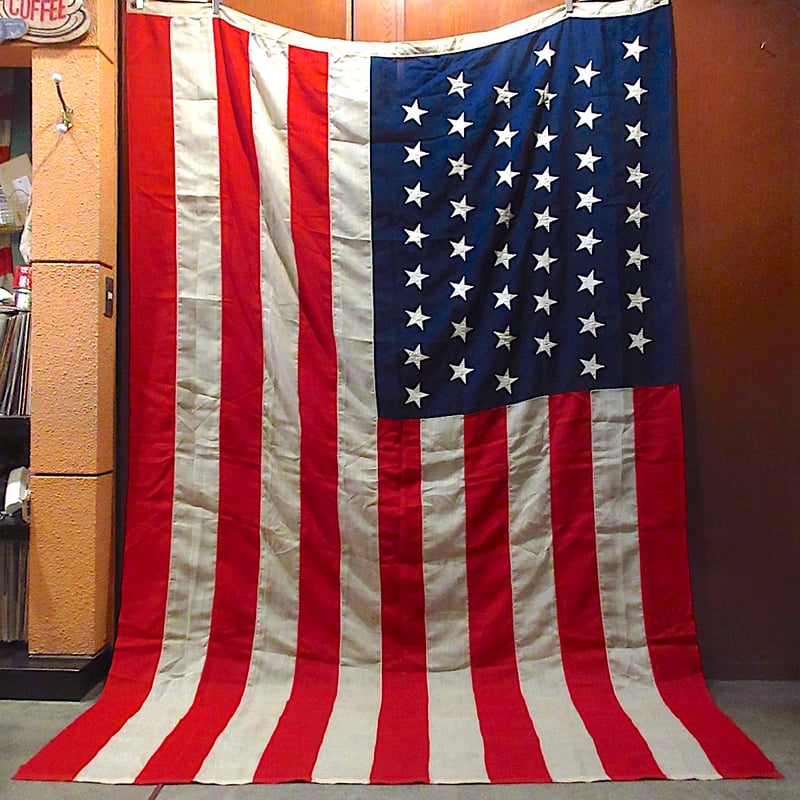 ビンテージ10's20's○48星アメリカ星条旗size 約220cm×約176cm○2507